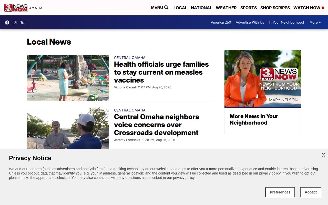 Douglas County crime-news record source, 3 News Now local news section