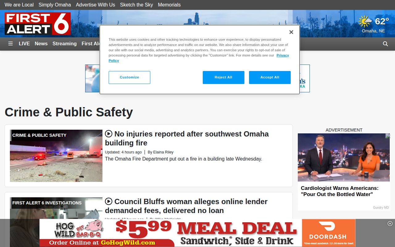 Douglas County crime-news record source, WOWT Crime and Public Safety section